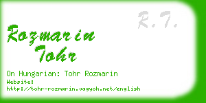 rozmarin tohr business card
